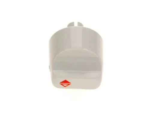 Bosch Griff in neutraler Farbe mit einer flachen Oberseite und einem roten Symbol auf der Seite, geeignet für verschiedene Anwendungen.
